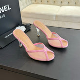 Double C High Heel Rose Pink Lambskin